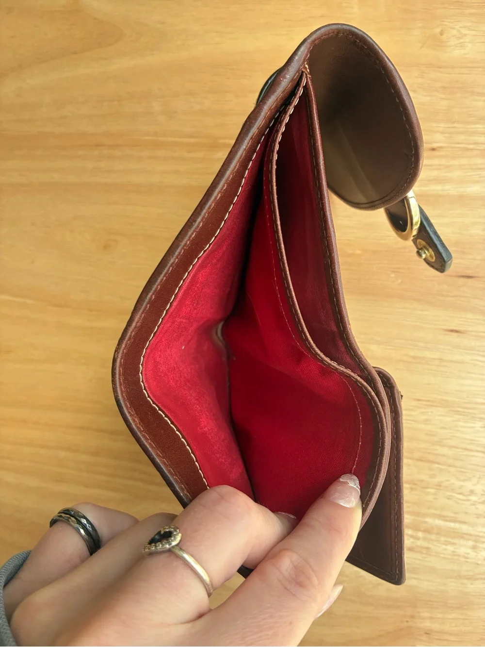 Vintage Dooney & Bourke Signature Monogram Trifold Wallet